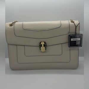 Bulgari Ivory Serpenti Medium Shoulder Bag